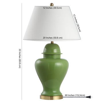 Sagwa 33" Ceramic/Iron Modern Classic LED Table Lamp - JONATHAN Y